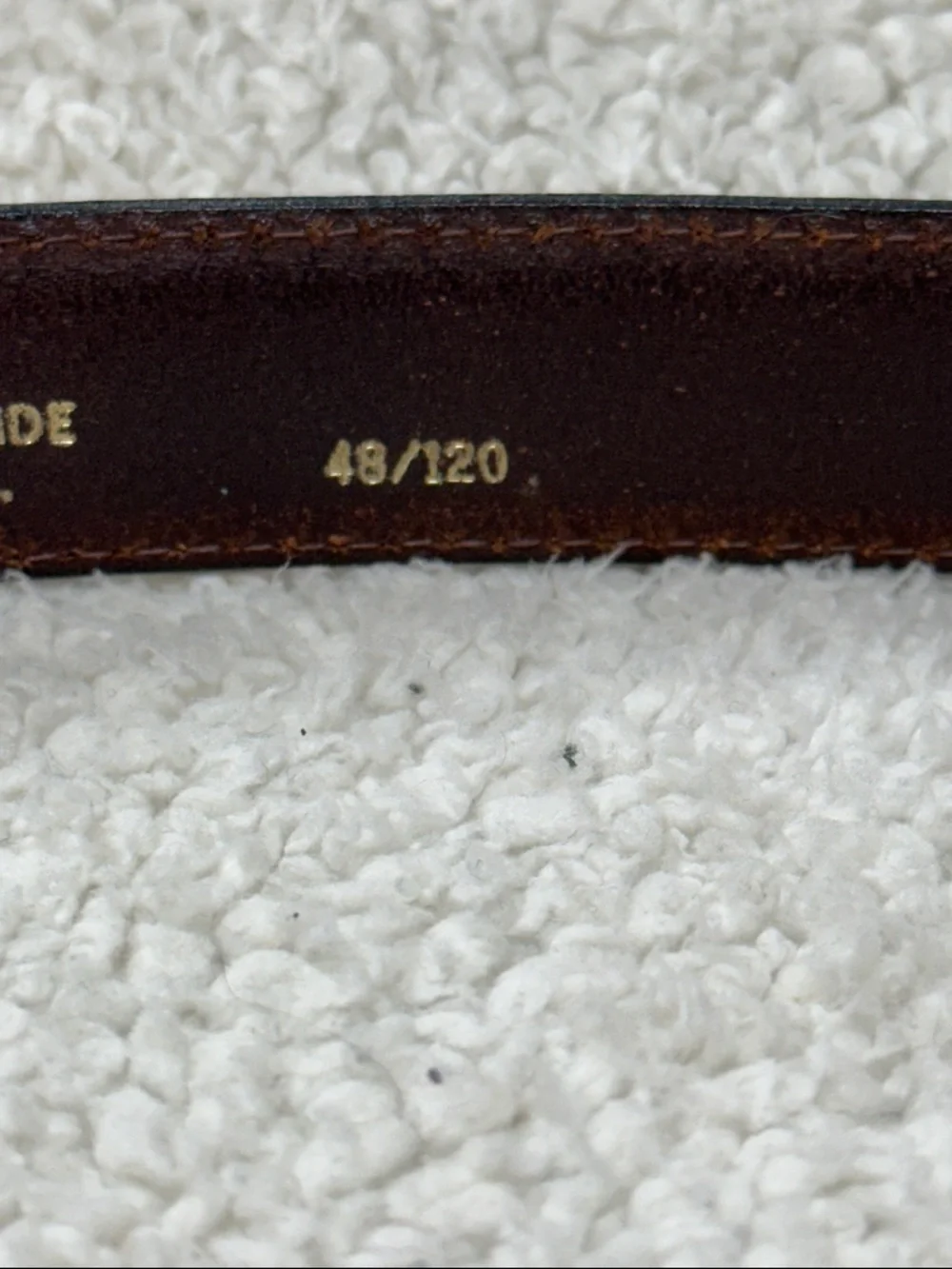Dockers Mens Brown Full Grain  Leather Belt Top Stitched Silver Tone‎ Buckle 48